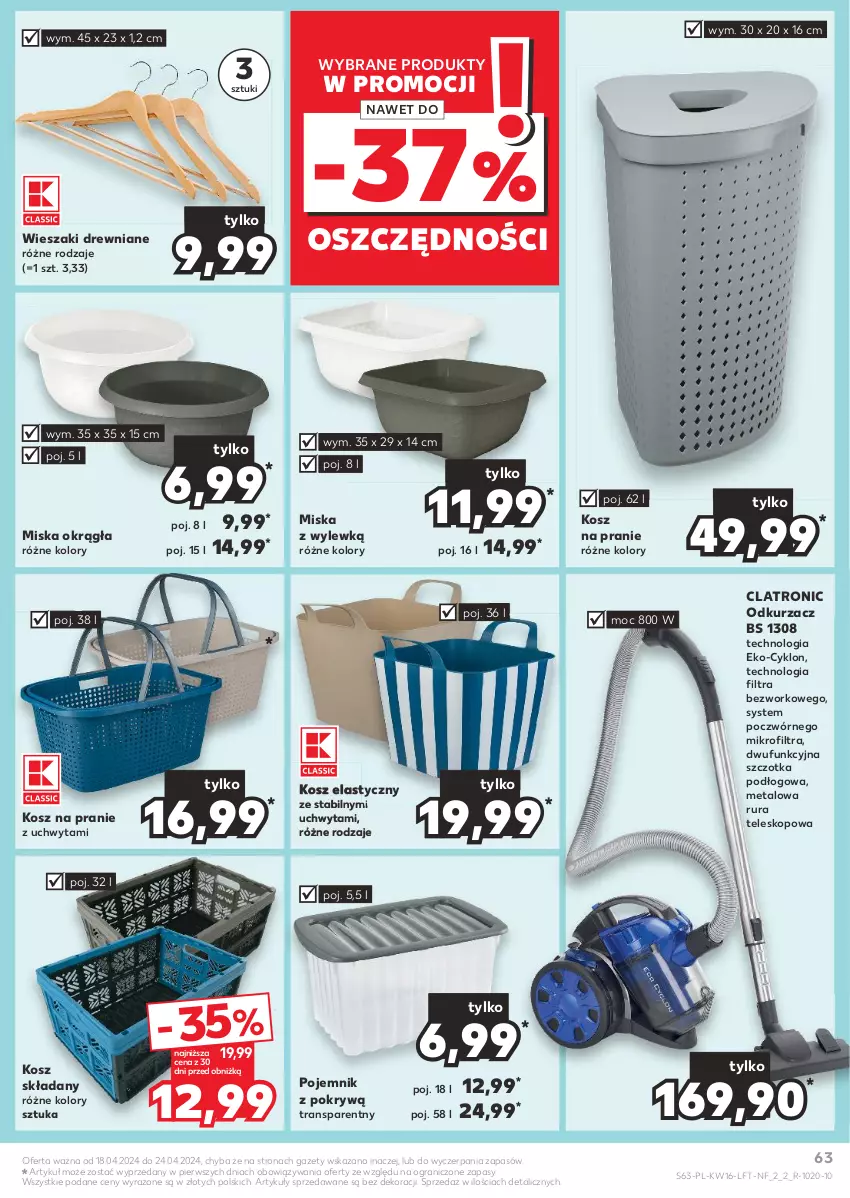 Gazetka promocyjna Kaufland - Gazetka tygodnia - ważna 18.04 do 24.04.2024 - strona 63 - produkty: Gra, Kosz, Miska, Odkurzacz, Pojemnik, Rura, Szczotka, Teleskop, Tran, Wieszak