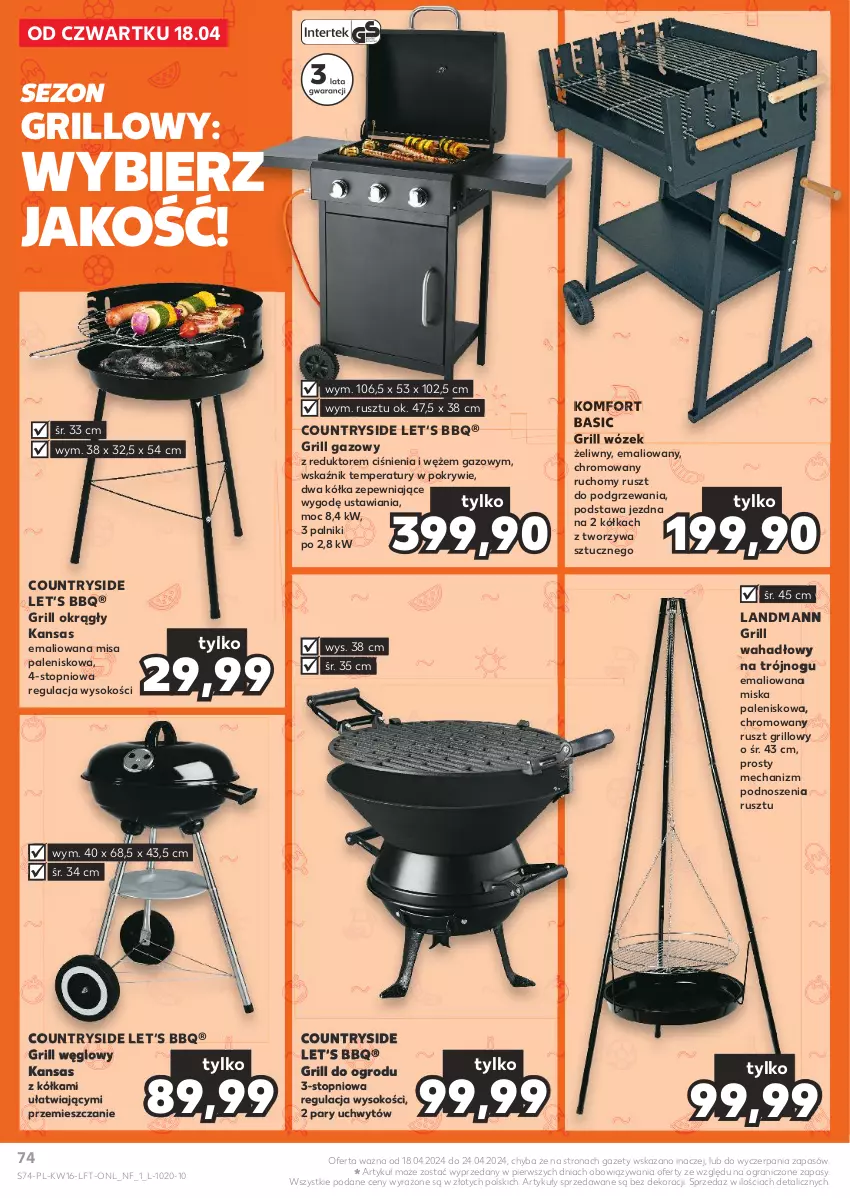 Gazetka promocyjna Kaufland - Gazetka tygodnia - ważna 18.04 do 24.04.2024 - strona 74 - produkty: Gra, Grill, Grill gazowy, Miska, Palenisko, Sok, Top, Wózek