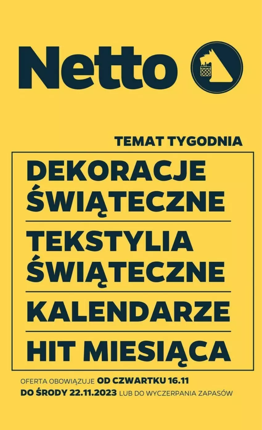 Gazetka promocyjna Netto - ważna 16.11 do 22.11.2023 - strona 1 - produkty: Kalendarz