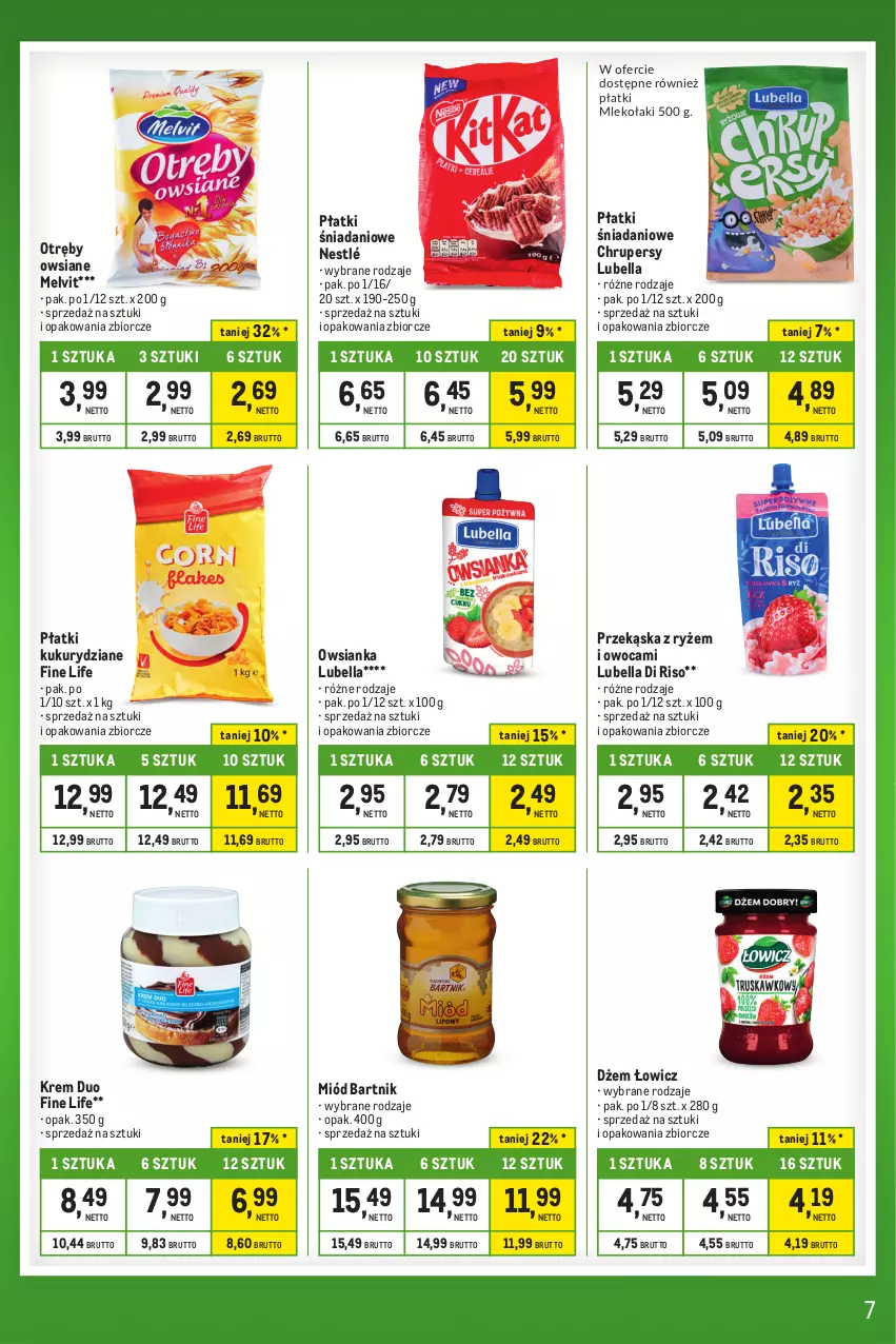 Gazetka promocyjna Makro - Kupujesz więcej płacisz mniej - ważna 27.12.2023 do 22.01.2024 - strona 7 - produkty: Bell, Bella, Danio, Dżem, Lubella, Melvit, Miód, Mleko, Nestlé, Owsianka, Ryż