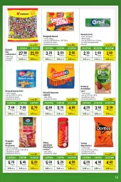 Gazetka promocyjna Makro - Kupujesz więcej płacisz mniej - Gazetka - ważna od 22.01 do 22.01.2024 - strona 15 - produkty: Lajkonik, Orzeszki, Cukier, Chipsy, Tortilla, Chrupki, Przysnacki, Tortilla Chips, Orbit, Lorenz, Felix, Cukierki, Orzeszki ziemne, Lay’s, Krakersy, Nimm2