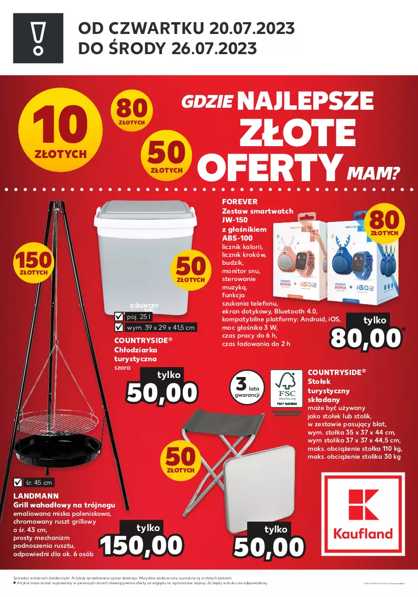 Gazetka promocyjna Kaufland - Zapowiedź oferty - ważna 13.07 do 19.07.2023 - strona 2 - produkty: Budzik, Chłodziarka, Głośnik, Gra, Grill, Miska, Monitor, Palenisko, Smartwatch, Stołek, Stolik, Telefon