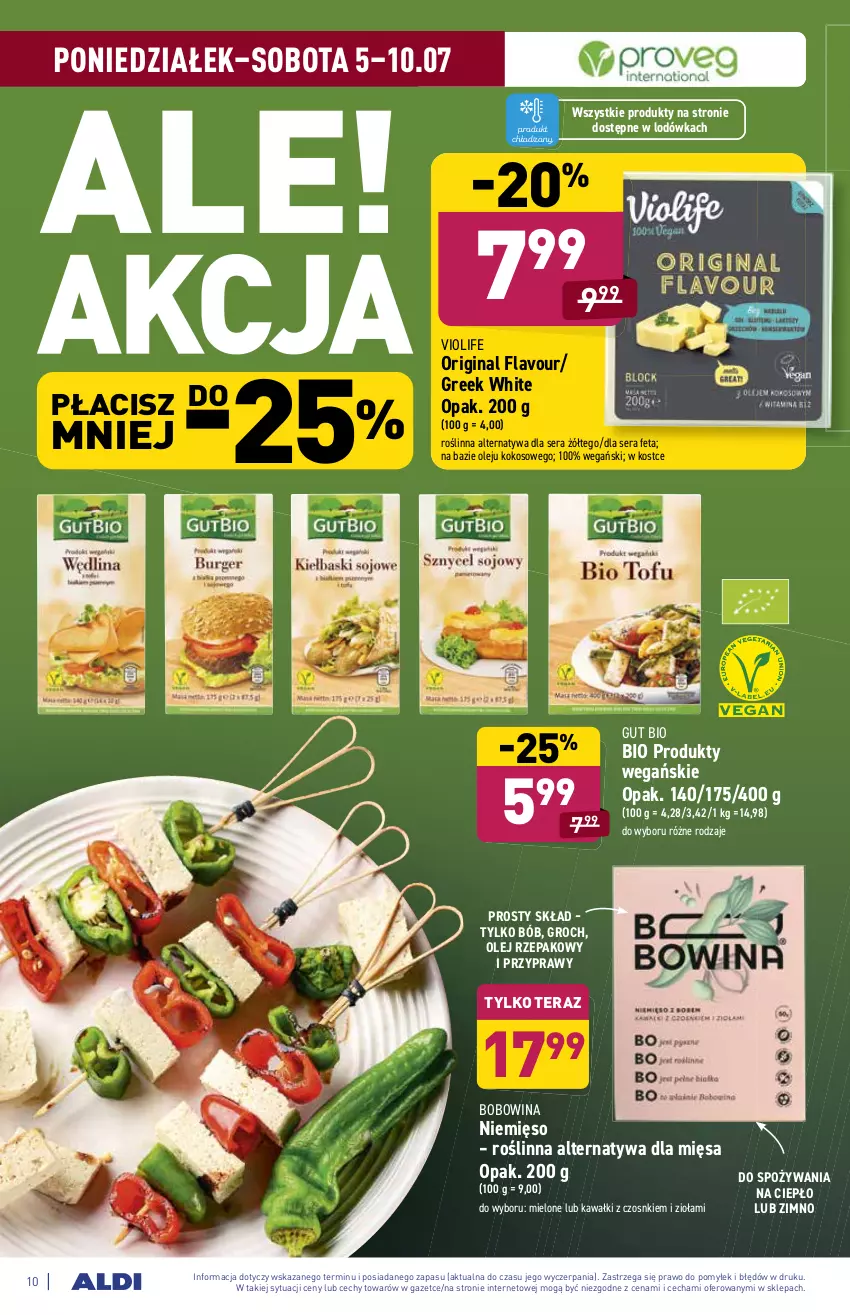 Gazetka promocyjna Aldi - WEGE PRZYSMAKI - ważna 05.07 do 10.07.2021 - strona 10 - produkty: Feta, Gin, Groch, Kawa, Kokos, Lodówka, Mięso, Olej, Olej rzepakowy, Przyprawy, Ser, Tera