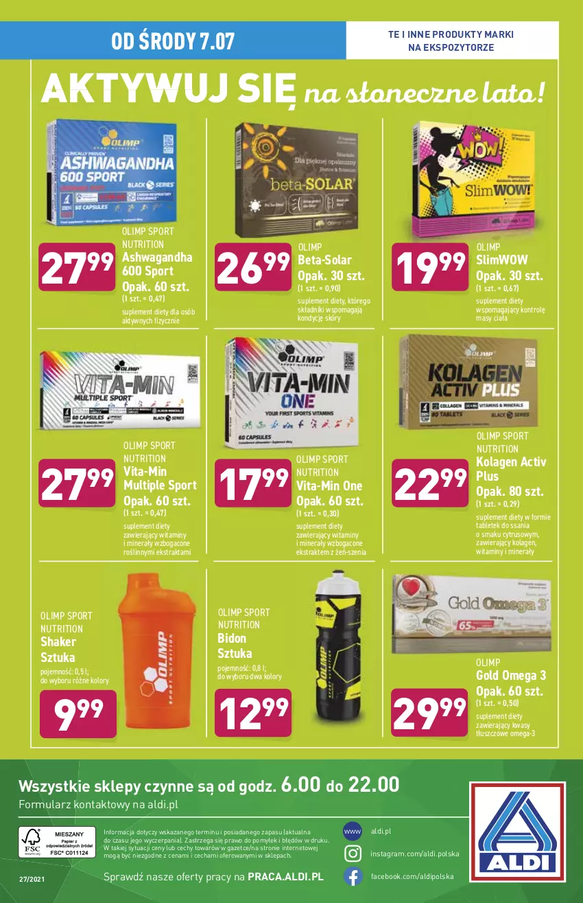 Gazetka promocyjna Aldi - WEGE PRZYSMAKI - ważna 05.07 do 10.07.2021 - strona 24 - produkty: Fa, Gra, Kolagen, Omega-3, Por, Sport, Suplement diety, Tablet, Vita-Min, Waga