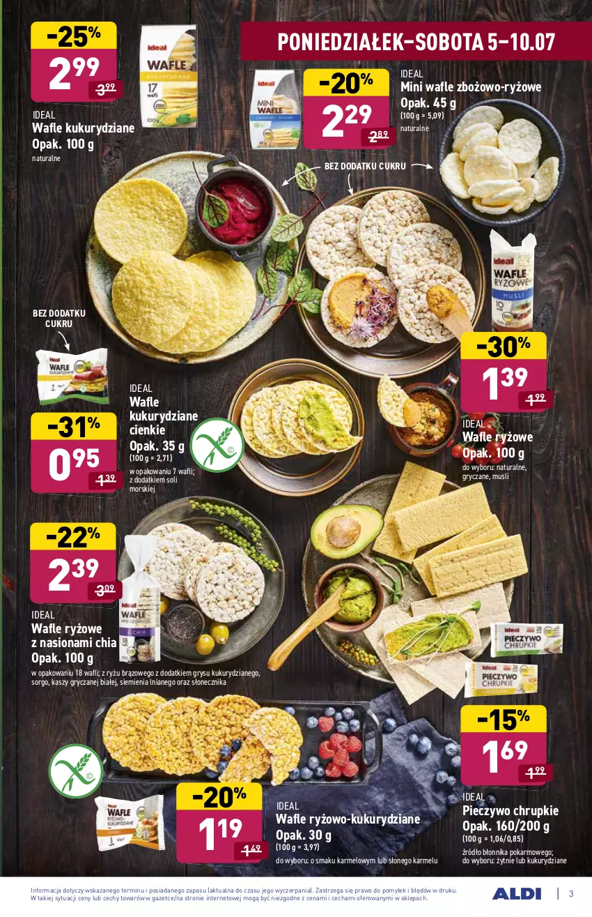 Gazetka promocyjna Aldi - WEGE PRZYSMAKI - ważna 05.07 do 10.07.2021 - strona 3 - produkty: Chia, Chrupki, Gry, Mus, Piec, Pieczywo, Pieczywo chrupkie, Ryż, Wafle