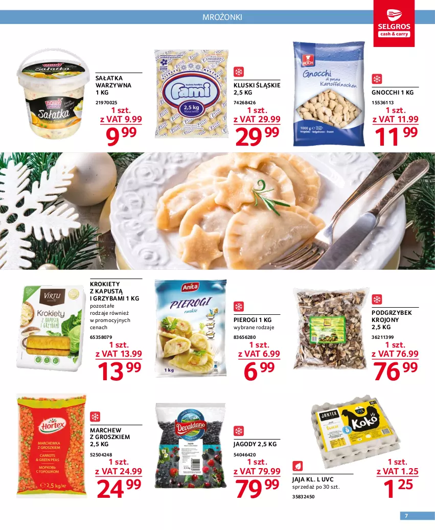 Gazetka promocyjna Selgros - Oferta gastronomiczna - ważna 01.12 do 14.12.2022 - strona 7 - produkty: Gnocchi, Jagody, Jaja, Kapustą, Krokiety, Pierogi, Sałat, Sałatka, Sałatka warzywna