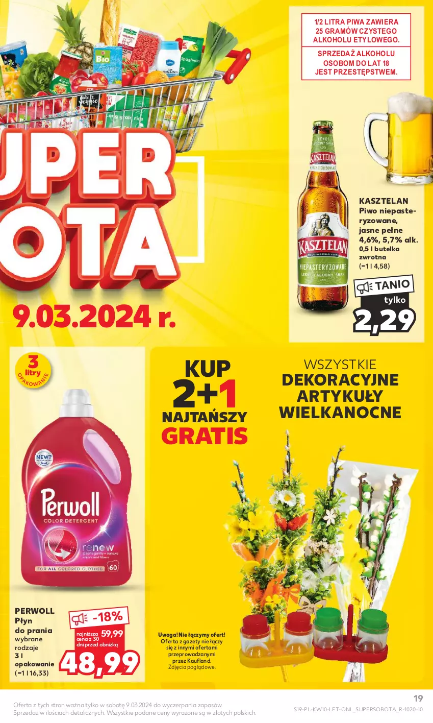 Gazetka promocyjna Kaufland - Gazetka tygodnia - ważna 07.03 do 13.03.2024 - strona 19 - produkty: Gra, Kasztelan, Perwoll, Piwa, Piwo, Płyn do prania, Waga