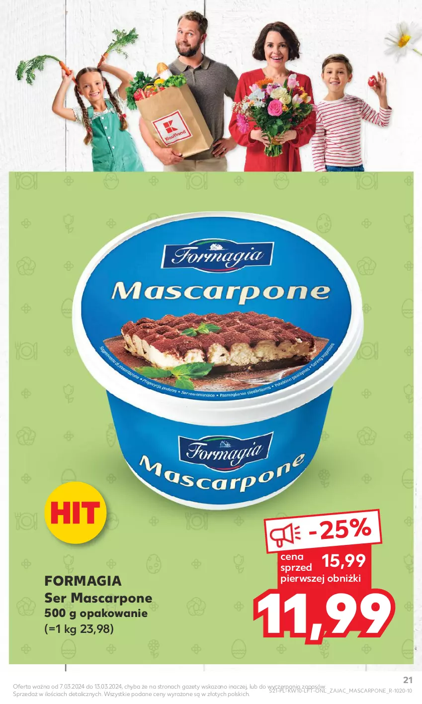 Gazetka promocyjna Kaufland - Gazetka tygodnia - ważna 07.03 do 13.03.2024 - strona 21 - produkty: Mascarpone, Ser