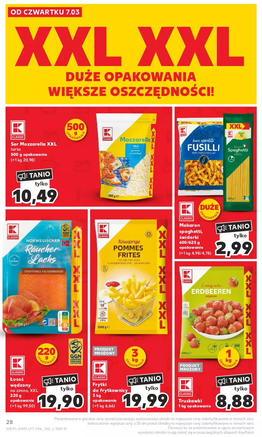 Gazetka promocyjna Kaufland - Gazetka tygodnia - ważna 07.03 do 13.03.2024 - strona 28 - produkty: Frytki, Makaron, Mozzarella, Rama, Ser, Sok, Spaghetti, Tarta, Truskawki