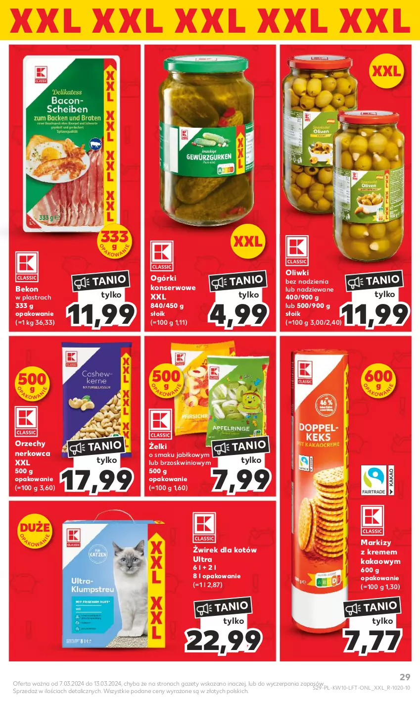 Gazetka promocyjna Kaufland - Gazetka tygodnia - ważna 07.03 do 13.03.2024 - strona 29 - produkty: Beko, Kakao, Ogórki konserwowe, Oliwki, Ser