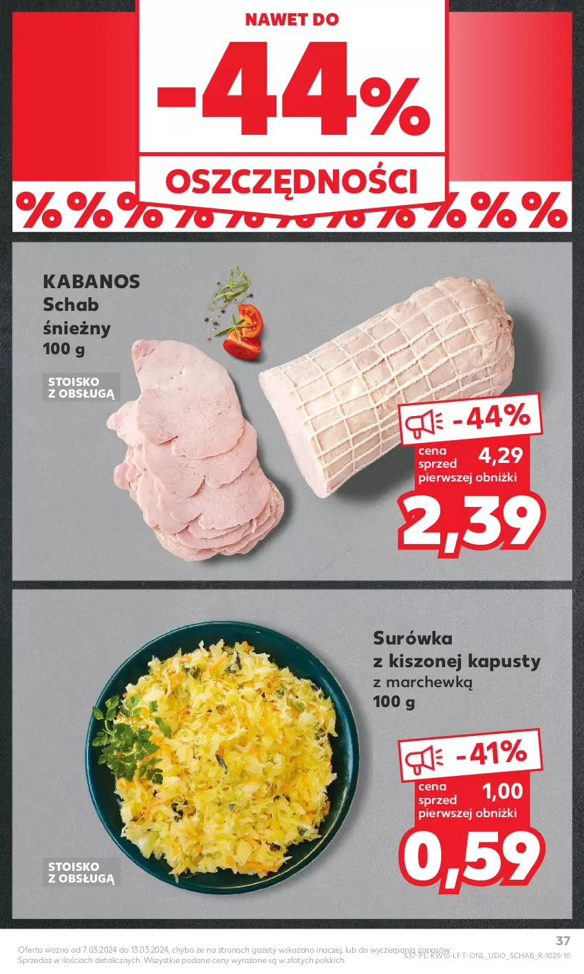 Gazetka promocyjna Kaufland - Gazetka tygodnia - ważna 07.03 do 13.03.2024 - strona 37 - produkty: Kabanos, Surówka