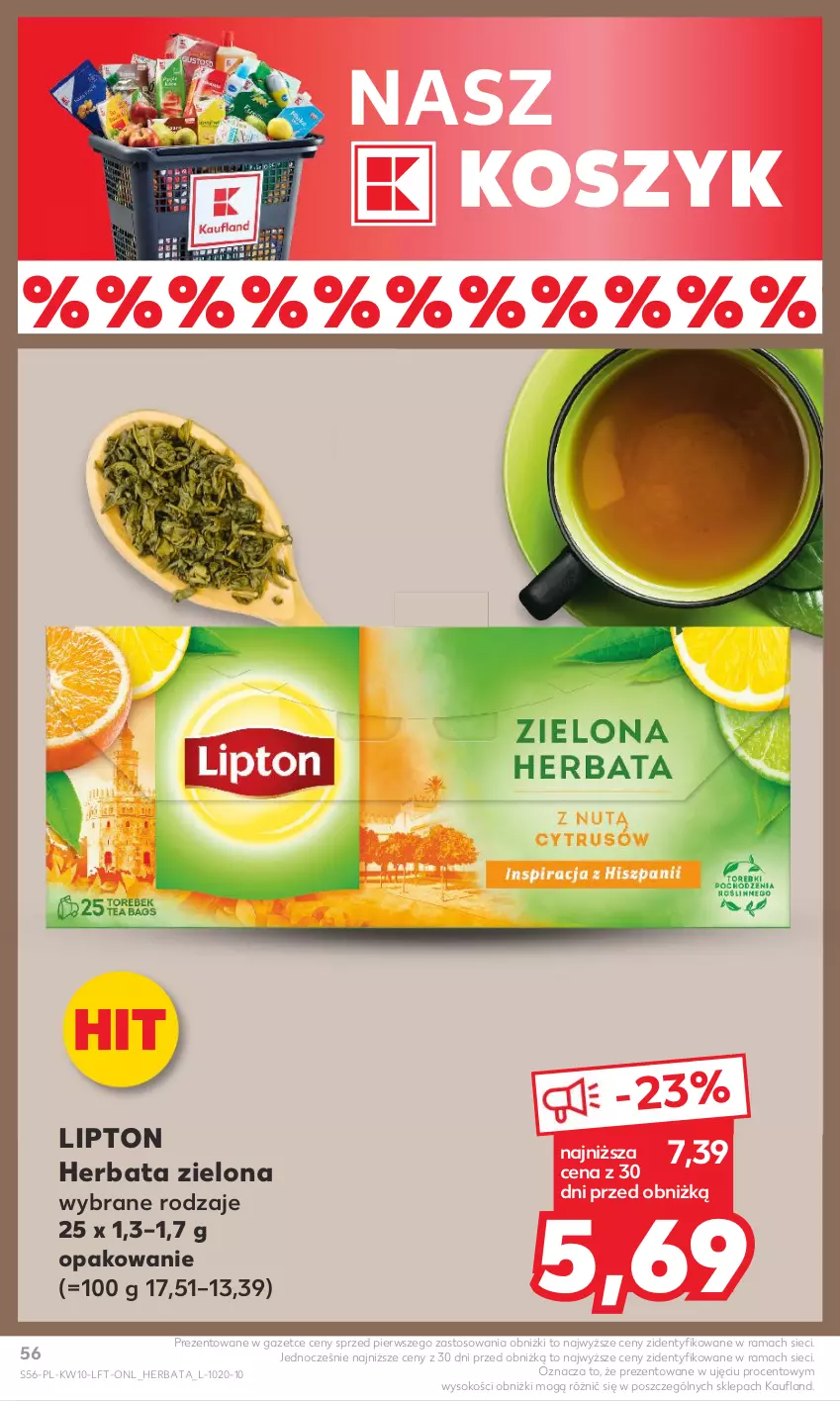 Gazetka promocyjna Kaufland - Gazetka tygodnia - ważna 07.03 do 13.03.2024 - strona 56 - produkty: Herbata, Kosz, Lipton, Rama, Sok