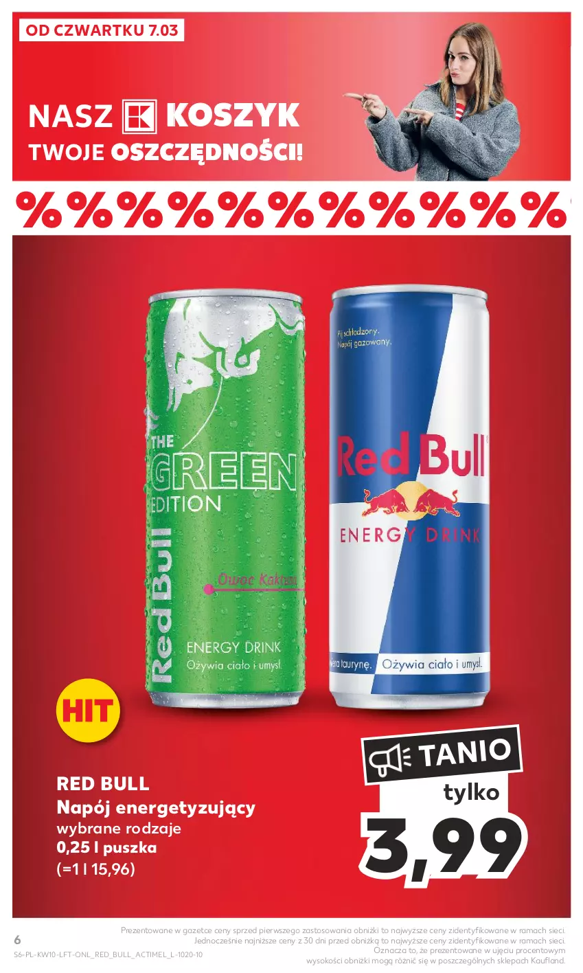 Gazetka promocyjna Kaufland - Gazetka tygodnia - ważna 07.03 do 13.03.2024 - strona 6 - produkty: Actimel, Kosz, Napój, Rama, Red Bull, Sok