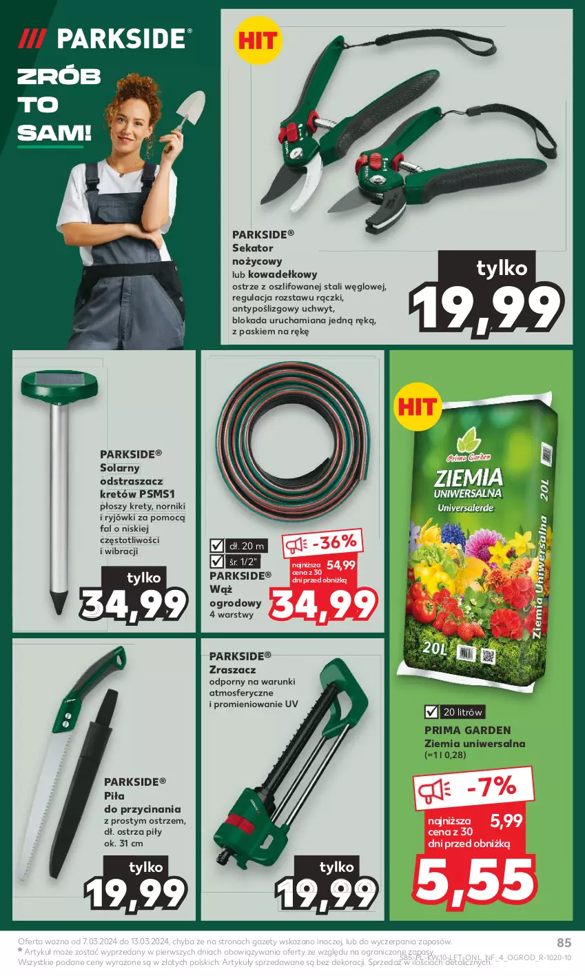 Gazetka promocyjna Kaufland - Gazetka tygodnia - ważna 07.03 do 13.03.2024 - strona 85 - produkty: Fa, Gra, Kret, Noż, Parkside, Por, Prima, Sekator