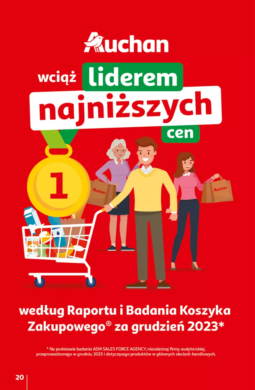 Gazetka promocyjna Auchan - Gazetka z MAŁĄ CENKĄ dźwigniesz więcej! Hipermarket Auchan - ważna 15.02 do 21.02.2024 - strona 20 - produkty: Kosz, Por