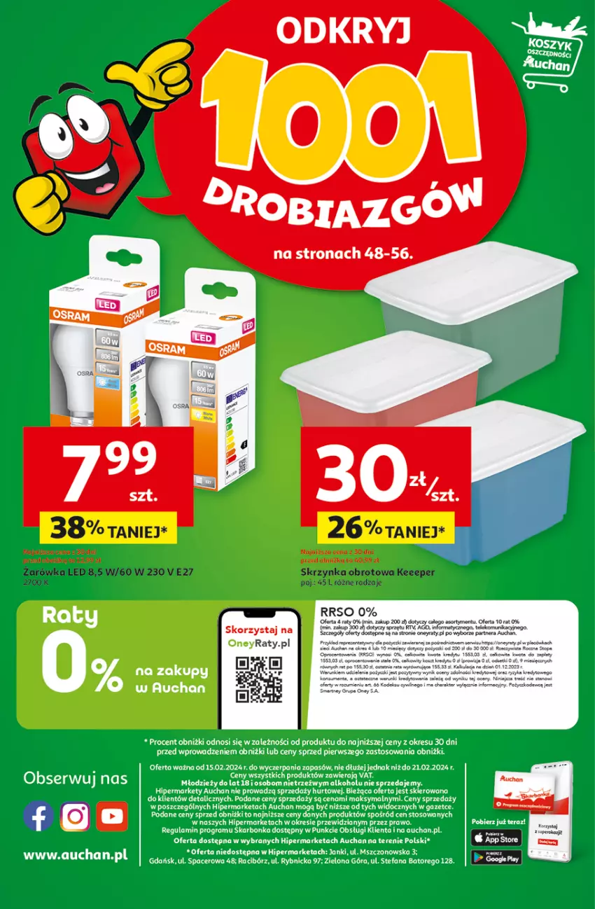 Gazetka promocyjna Auchan - Gazetka z MAŁĄ CENKĄ dźwigniesz więcej! Hipermarket Auchan - ważna 15.02 do 21.02.2024 - strona 62