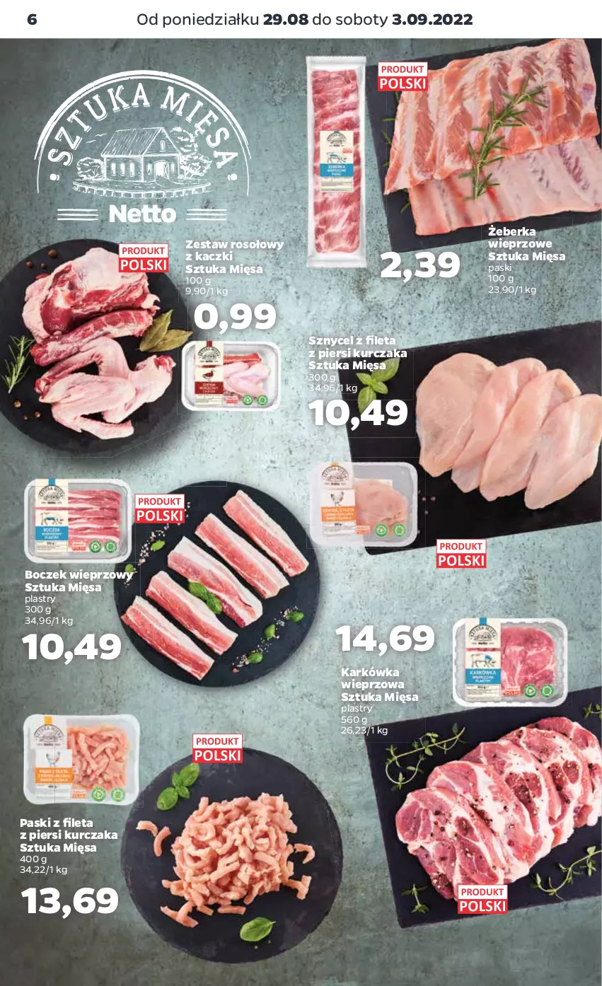 Gazetka promocyjna Netto - Artykuły spożywcze - ważna 29.08 do 03.09.2022 - strona 6 - produkty: Boczek, Boczek wieprzowy, Karkówka wieprzowa, Kurczak, Zestaw rosołowy z kaczki