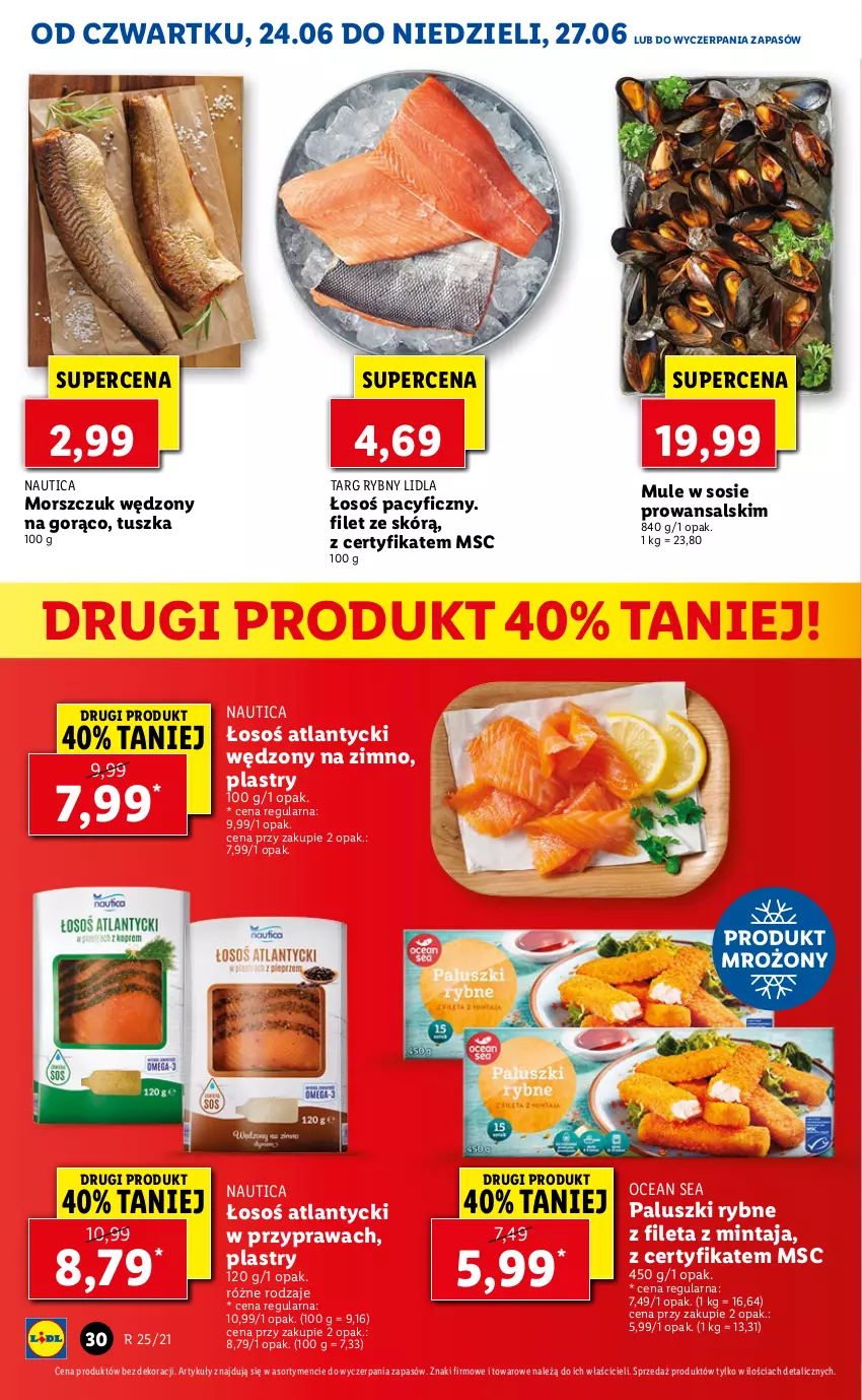 Gazetka promocyjna Lidl - GAZETKA - ważna 24.06 do 27.06.2021 - strona 30 - produkty: Mintaj, Mule, Paluszki rybne, Sos, Tusz