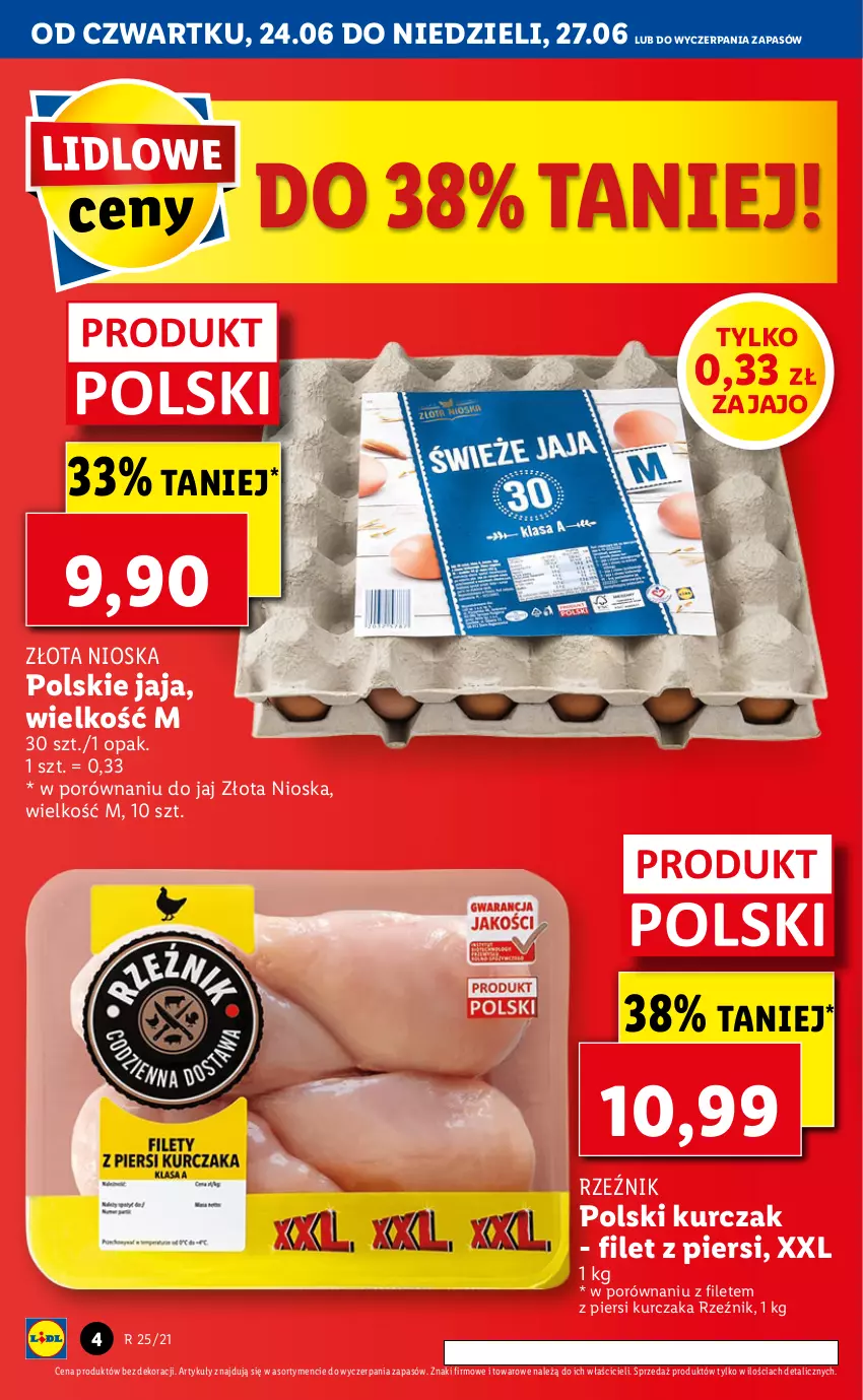 Gazetka promocyjna Lidl - GAZETKA - ważna 24.06 do 27.06.2021 - strona 4 - produkty: Jaja, Kurczak, Por