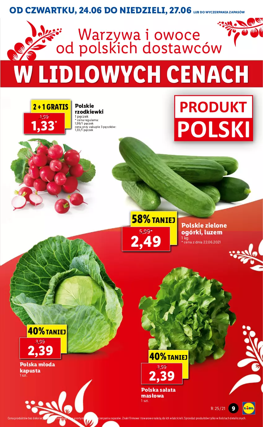 Gazetka promocyjna Lidl - GAZETKA - ważna 24.06 do 27.06.2021 - strona 9 - produkty: Gra, Masło, Owoce, Sałat, Sałata masłowa, Warzywa, Warzywa i owoce