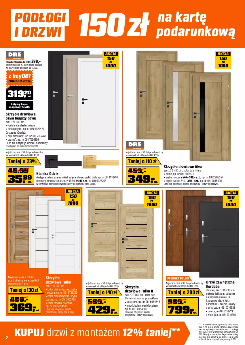 Gazetka promocyjna Obi - Gazetka OBI - ważna 02.01 do 27.01.2026 - strona 2 - produkty: Drzwi, Drzwi zewnętrzne, Fa, Gra, Klamka, Lakier, LG, Podkład, Por, Ser, Skrzydło drzwiowe, Sok, Tera