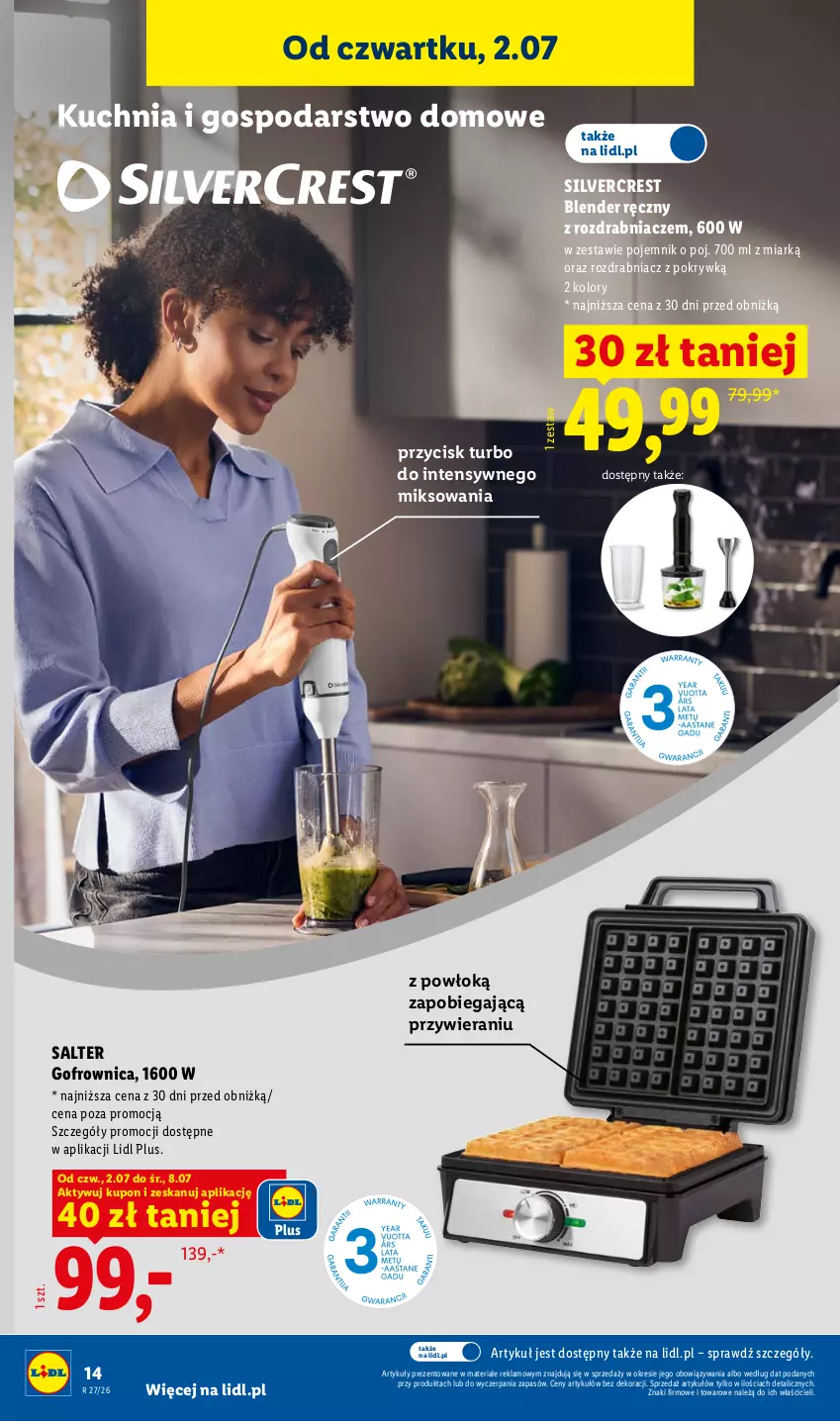 Gazetka promocyjna Lidl - Katalog ważny od 29.06 - ważna 29.06 do 04.07.2026 - strona 20 - produkty: Blender, Blender ręczny, Gofrownica, Kuchnia, Pojemnik, Rozdrabniacz, Silvercrest