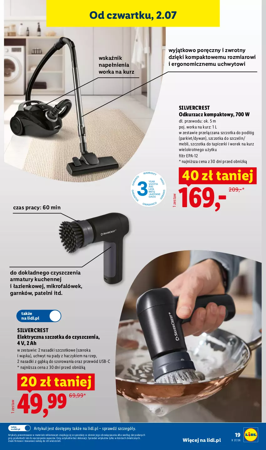 Gazetka promocyjna Lidl - Katalog ważny od 29.06 - ważna 29.06 do 04.07.2026 - strona 25 - produkty: Dywan, Fa, Haczyk, Odkurzacz, Orka, Por, Przewód, Silvercrest, Szczotka