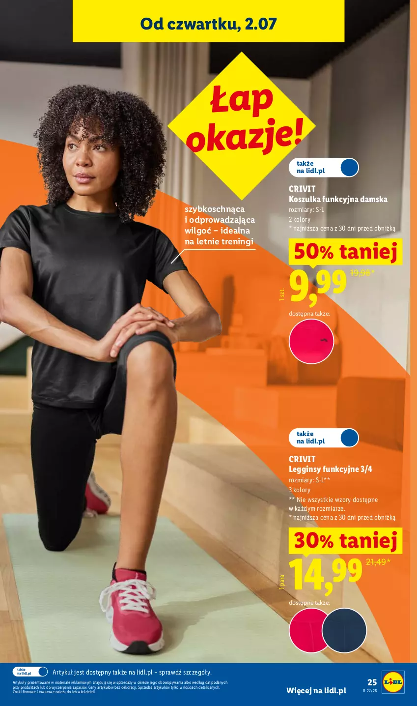 Gazetka promocyjna Lidl - Katalog ważny od 29.06 - ważna 29.06 do 04.07.2026 - strona 35 - produkty: Gin, Kosz, Koszulka, Koszulka funkcyjna, Legginsy, LG