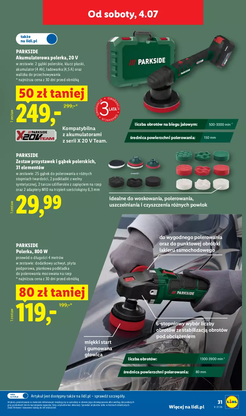Gazetka promocyjna Lidl - Katalog ważny od 29.06 - ważna 29.06 do 04.07.2026 - strona 41 - produkty: Akumulator, Lakier, Parkside, Płyta, Podkład, Podkładka, Por, Przewód, Ser, Top, Walizka, Warka