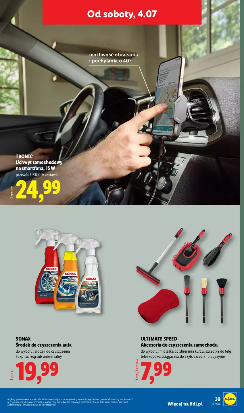 Gazetka promocyjna Lidl - Katalog ważny od 29.06 - ważna 29.06 do 04.07.2026 - strona 49 - produkty: LG, Przewód, Smartfon, Sonax, Szczotka, Teleskop