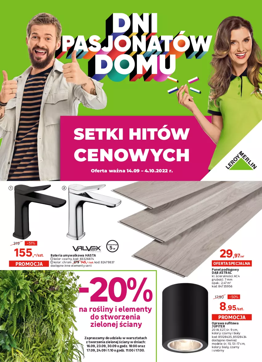 Gazetka promocyjna Leroy Merlin - Gazetka Leroy Merlin - ważna 14.09 do 04.10.2022 - strona 1 - produkty: Bateria, Bateria umywalkowa, Panel podłogowy, Ser