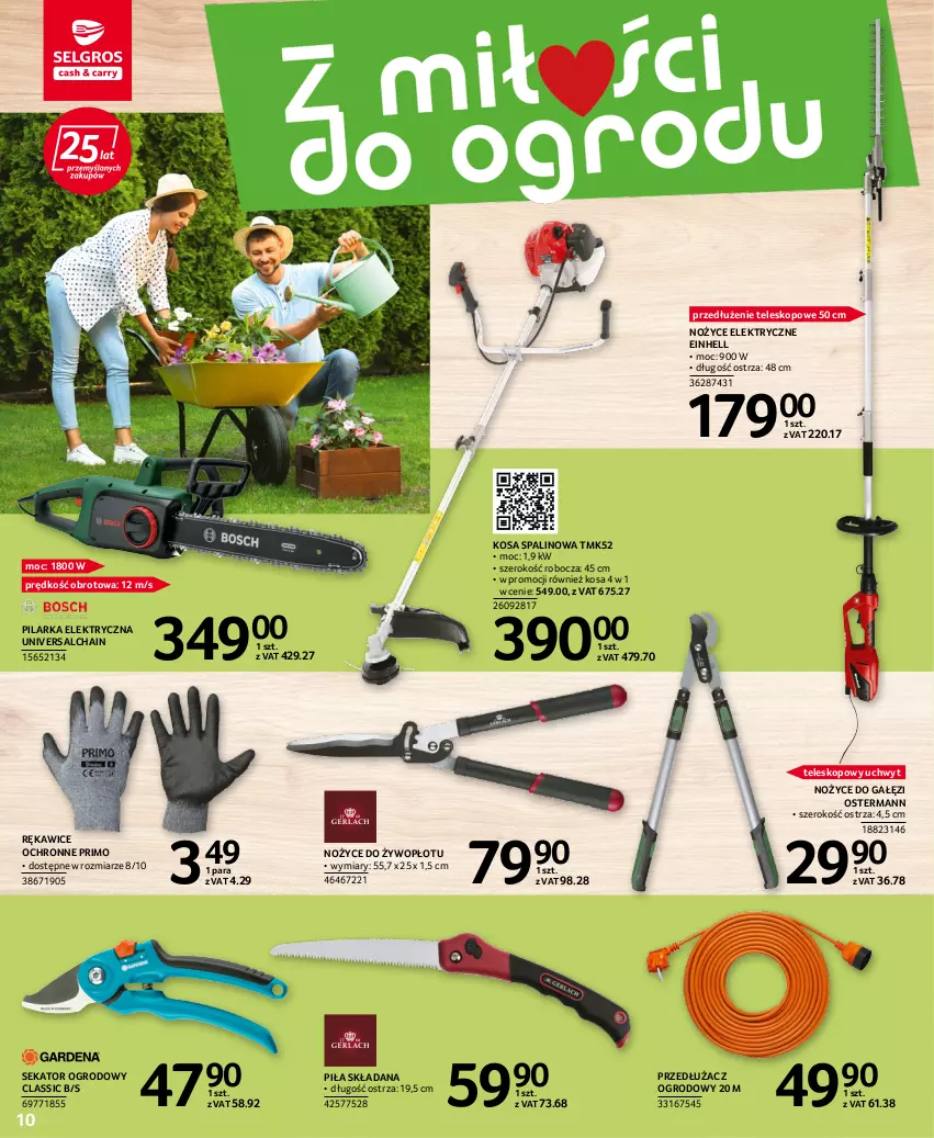 Gazetka promocyjna Selgros - Katalog Narzędzia i Ogród - ważna 25.08 do 07.09.2022 - strona 10 - produkty: Einhell, Noż, Nożyce, Rękawice, Rękawice ochronne, Sekator, Teleskop