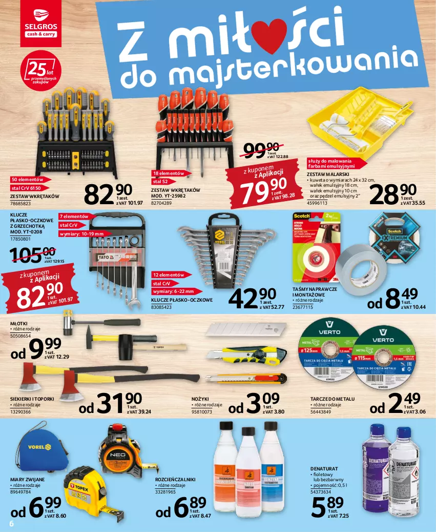 Gazetka promocyjna Selgros - Katalog Narzędzia i Ogród - ważna 25.08 do 07.09.2022 - strona 6 - produkty: Cień, Fa, Kuweta, Młot, Noż, Por, Top, Wałek, Wkręt, Zestaw wkrętaków