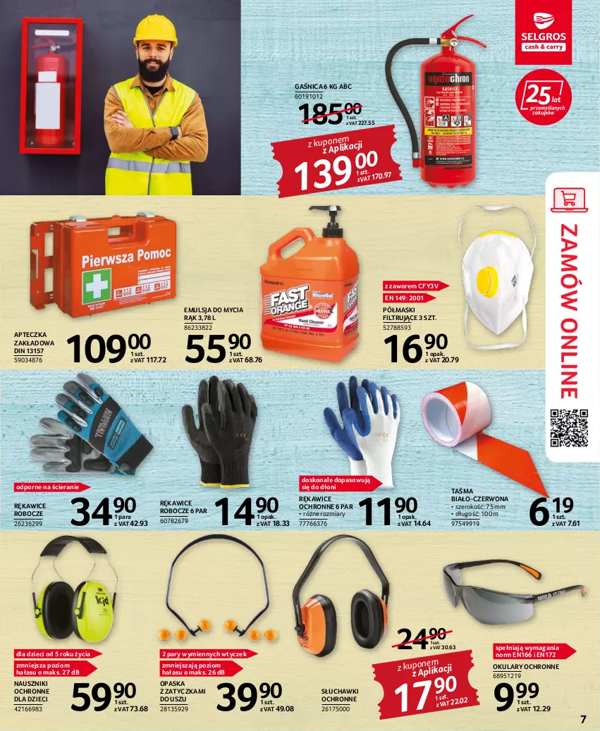 Gazetka promocyjna Selgros - Katalog Narzędzia i Ogród - ważna 25.08 do 07.09.2022 - strona 7 - produkty: Dzieci, Emulsja, Emulsja do mycia, Gaśnica, Okulary ochronne, Opaska, Por, Rękawice, Rękawice ochronne, Rękawice robocze, Słuchawki