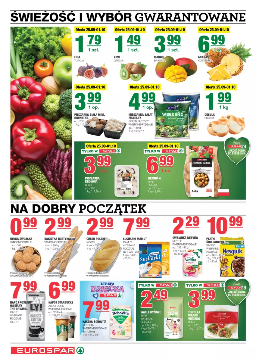 Gazetka promocyjna Spar - EuroSpar - ważna 23.09 do 03.10.2024 - strona 2 - produkty: Bagietka, Bułka, Cebula, Chleb, Cif, Danio, Fa, Gin, Gra, Mango, Mieszanka sałat, Owsianka, Piec, Pieczarka, Rust, Ryż, Sałat, Wafle, Ziemniaki