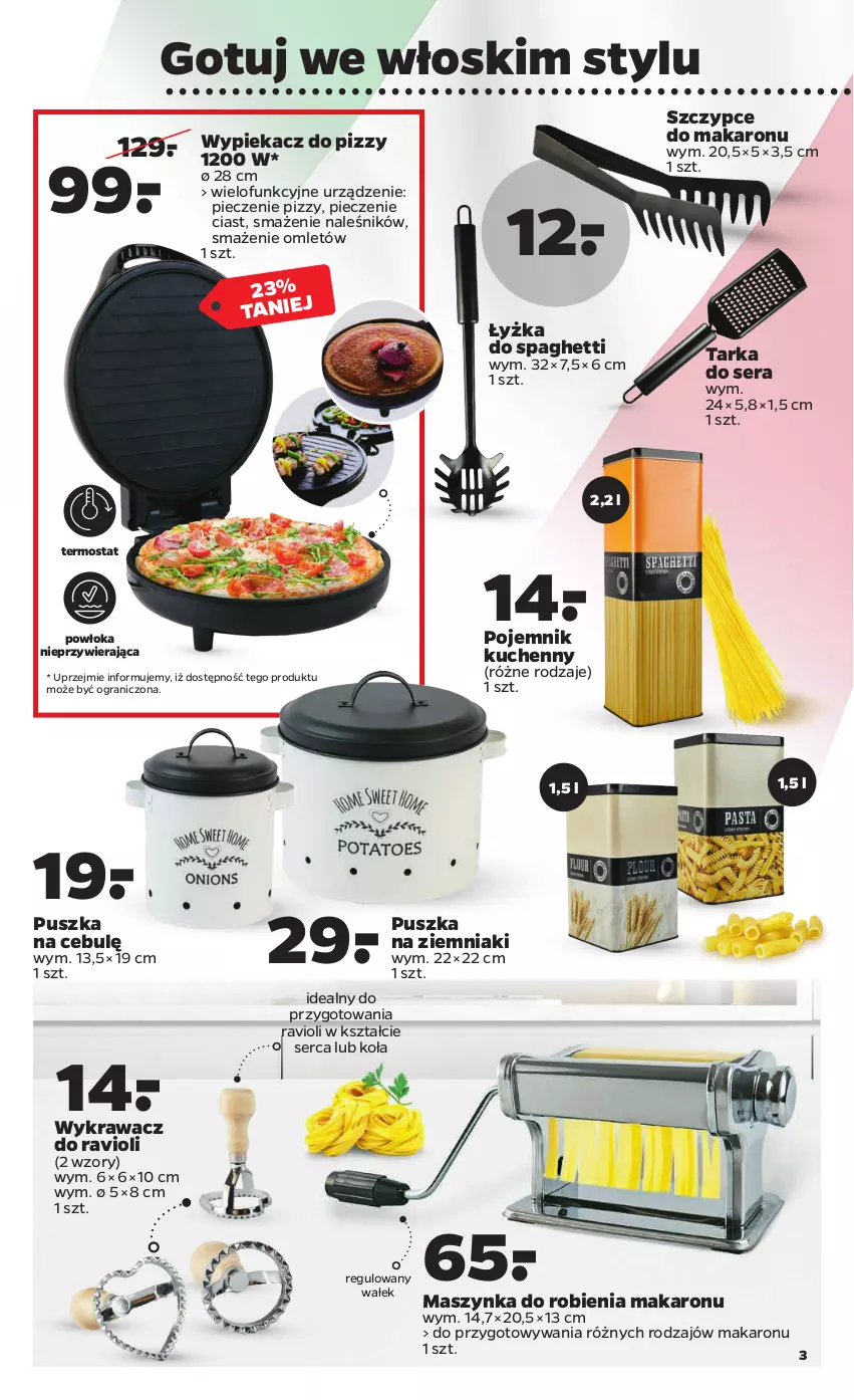 Gazetka promocyjna Netto - Gazetka non food - ważna 07.02 do 12.02.2022 - strona 3 - produkty: Gra, Makaron, Maszynka, Piec, Pojemnik, Ser, Spaghetti, Szczypce, Szynka, Tarka, Termos, Wałek, Ziemniaki