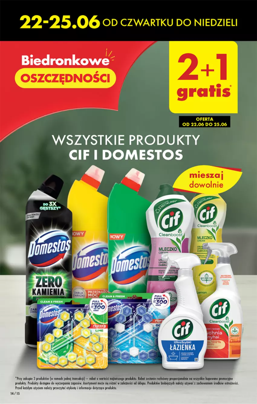 Gazetka promocyjna Biedronka - Gazetka - Biedronka.pl - ważna 22.06 do 28.06.2023 - strona 14 - produkty: Cif, Domestos, Dron, Por, Robot, Tran