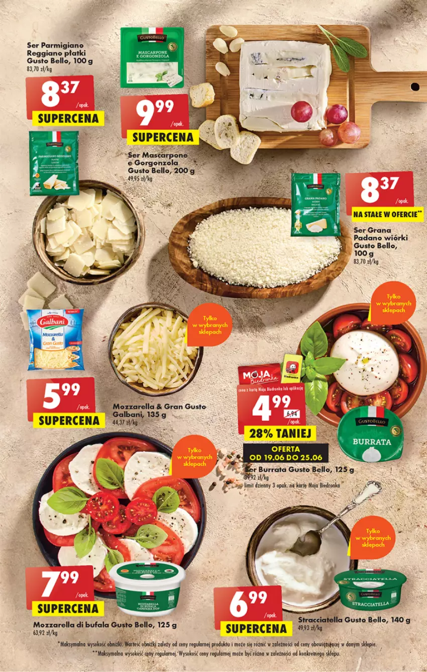 Gazetka promocyjna Biedronka - Gazetka - Biedronka.pl - ważna 22.06 do 28.06.2023 - strona 31 - produkty: Bell, Burrata, Dron, Fa, Galbani, Gorgonzola, Gra, Ser, Sok