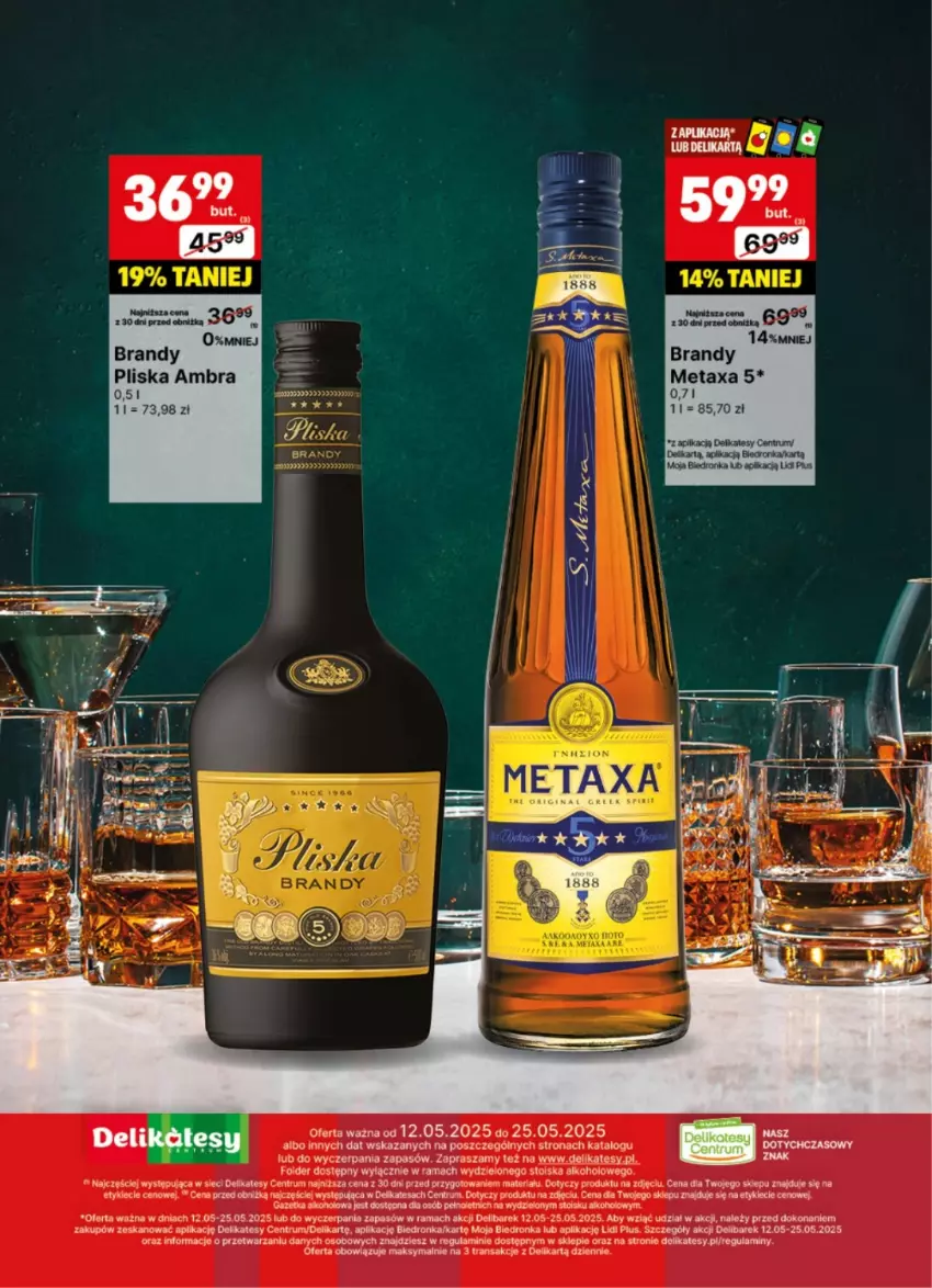 Gazetka promocyjna Delikatesy Centrum - DeliBarek DC20-DC21 - ważna 12.05 do 25.05.2025 - strona 23 - produkty: Brandy, Dron, Metaxa, Pliska, Rama, Rum, Tran