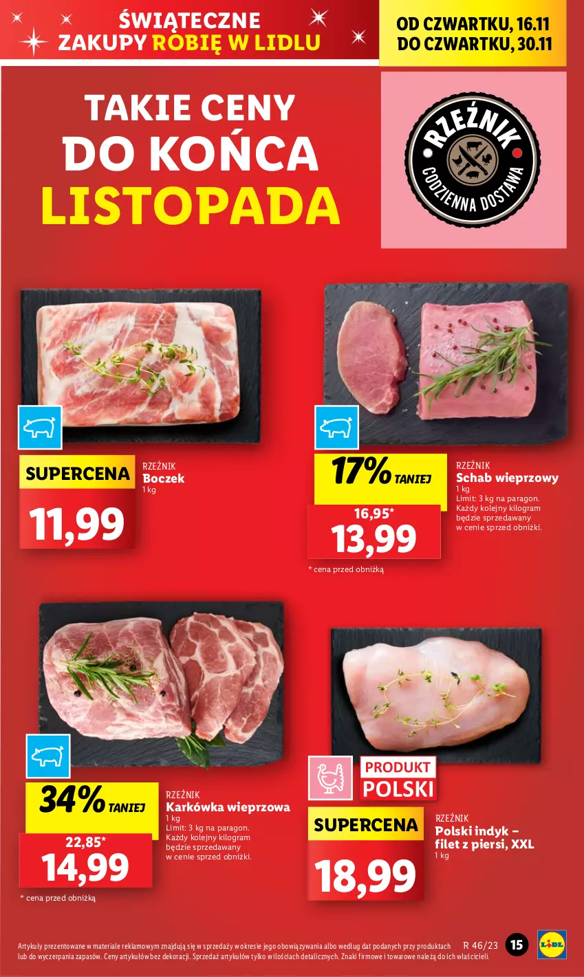 Gazetka promocyjna Lidl - GAZETKA - ważna 16.11 do 18.11.2023 - strona 23 - produkty: Boczek, Gra, Karkówka wieprzowa, Olej, Piec, Pieczywo, Schab wieprzowy, Top