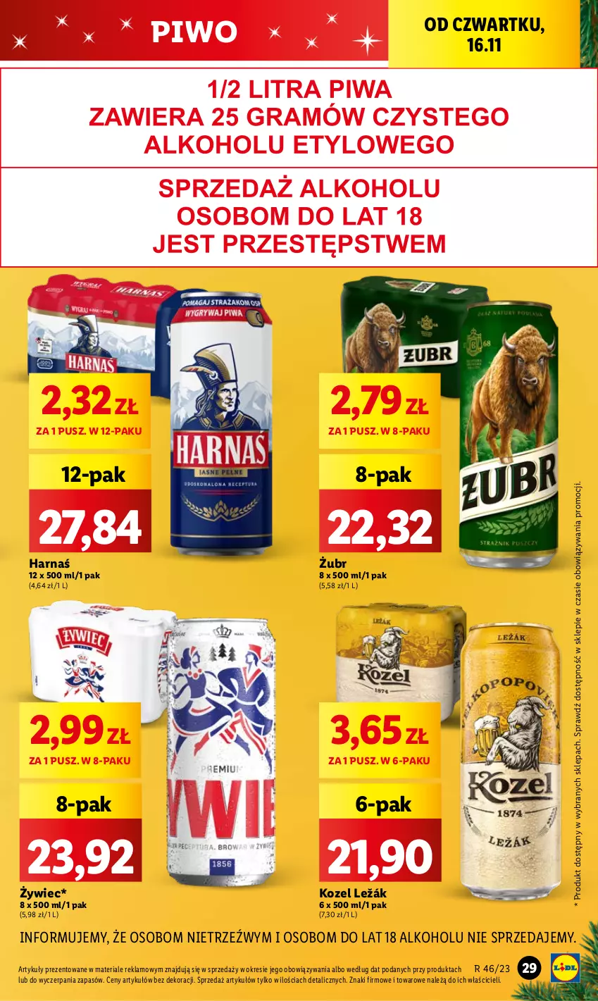 Gazetka promocyjna Lidl - GAZETKA - ważna 16.11 do 18.11.2023 - strona 41 - produkty: Harnaś, Kozel, Piwo