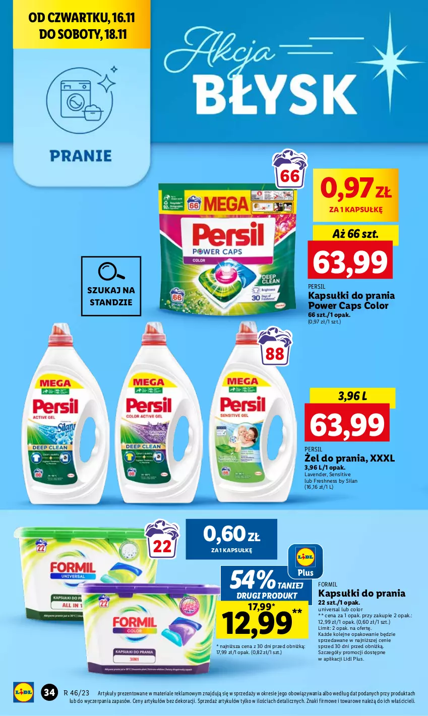 Gazetka promocyjna Lidl - GAZETKA - ważna 16.11 do 18.11.2023 - strona 46 - produkty: Kapsułki do prania, Olej, Persil, Silan