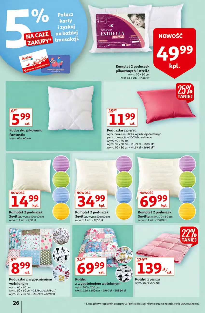 Gazetka promocyjna Auchan - przeNISKIE CENY z Maxi Pakami Hipermarkety - ważna 20.01 do 26.01.2022 - strona 26 - produkty: Fa, Fanta, Kołdra, Poduszka