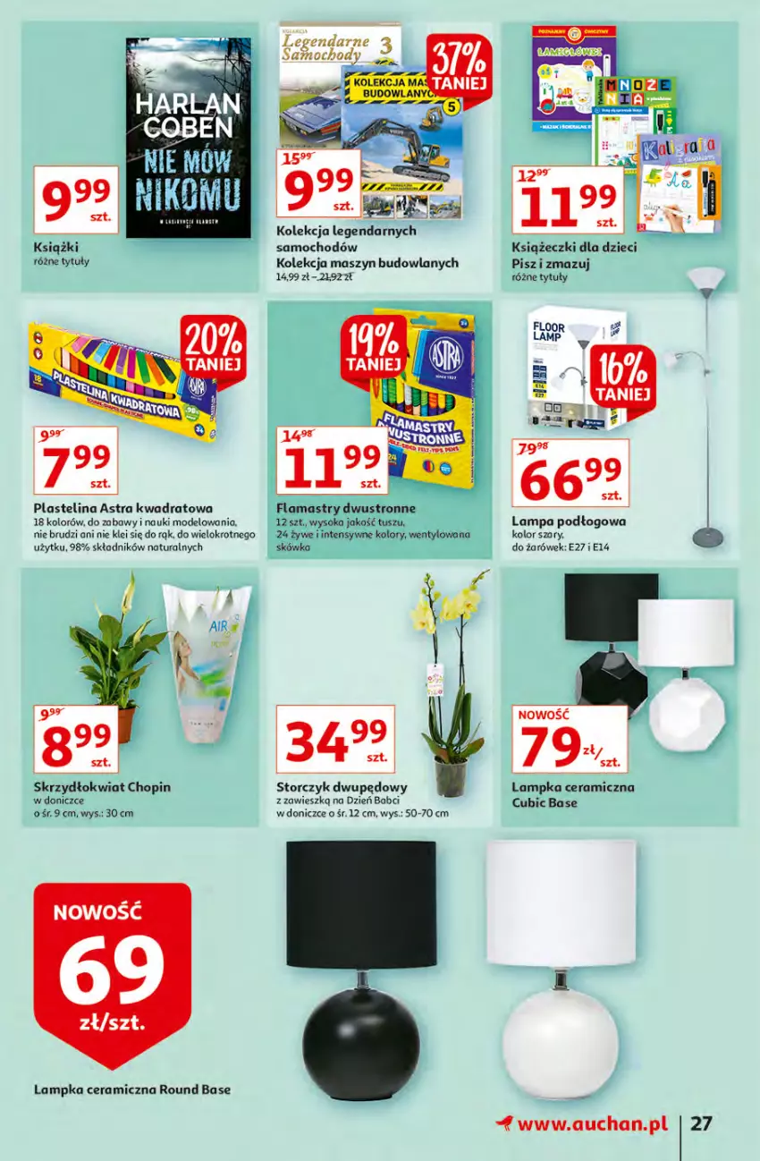 Gazetka promocyjna Auchan - przeNISKIE CENY z Maxi Pakami Hipermarkety - ważna 20.01 do 26.01.2022 - strona 27 - produkty: BIC, Dzieci, Lampa, Lampa podłogowa, Plastelina, Storczyk