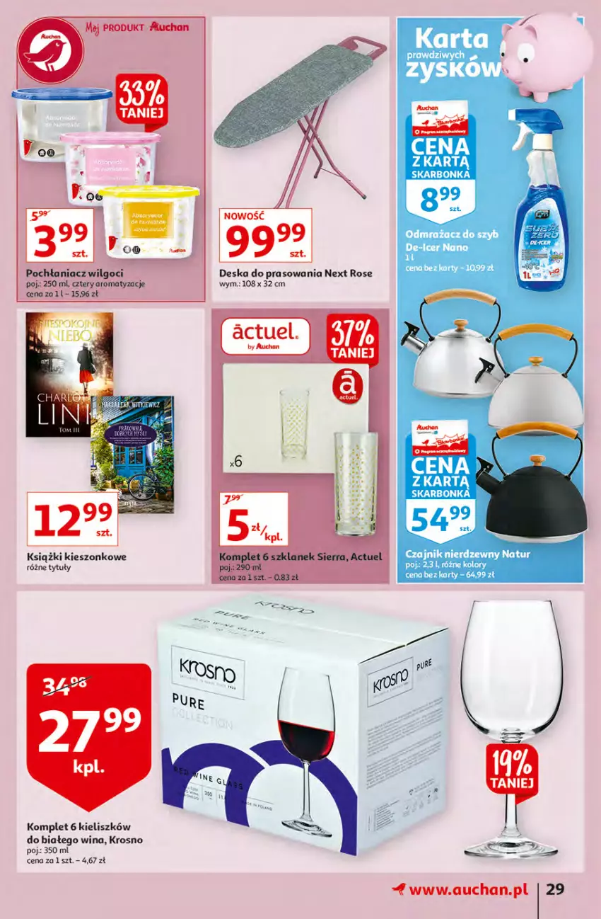 Gazetka promocyjna Auchan - przeNISKIE CENY z Maxi Pakami Hipermarkety - ważna 20.01 do 26.01.2022 - strona 29 - produkty: Czajnik, Deska do prasowania, LG, Odmrażacz do szyb, Pochłaniacz wilgoci