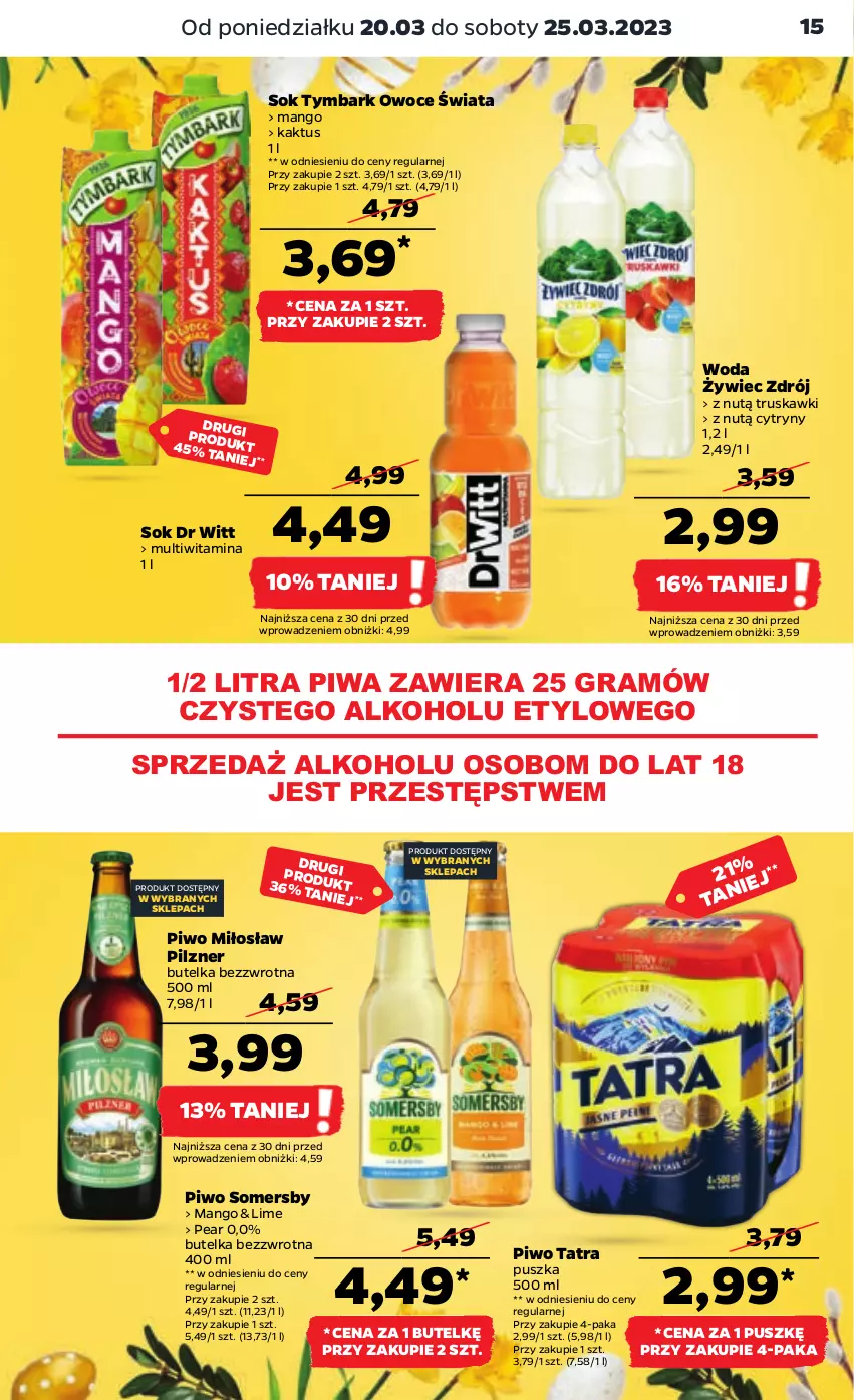 Gazetka promocyjna Netto - Artykuły spożywcze - ważna 20.03 do 25.03.2023 - strona 15 - produkty: Cytryny, Gra, Kaktus, Mango, Owoce, Piwa, Piwo, Sok, Somersby, Tatra, Truskawki, Tymbark, Woda