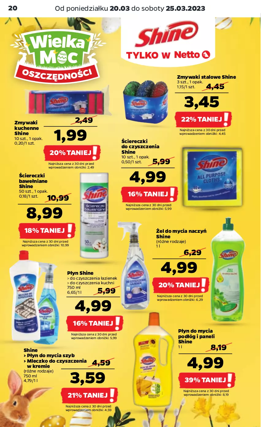 Gazetka promocyjna Netto - Artykuły spożywcze - ważna 20.03 do 25.03.2023 - strona 20 - produkty: Do mycia naczyń, Mleczko, Płyn do mycia, Płyn do mycia podłóg, Zmywaki kuchenne