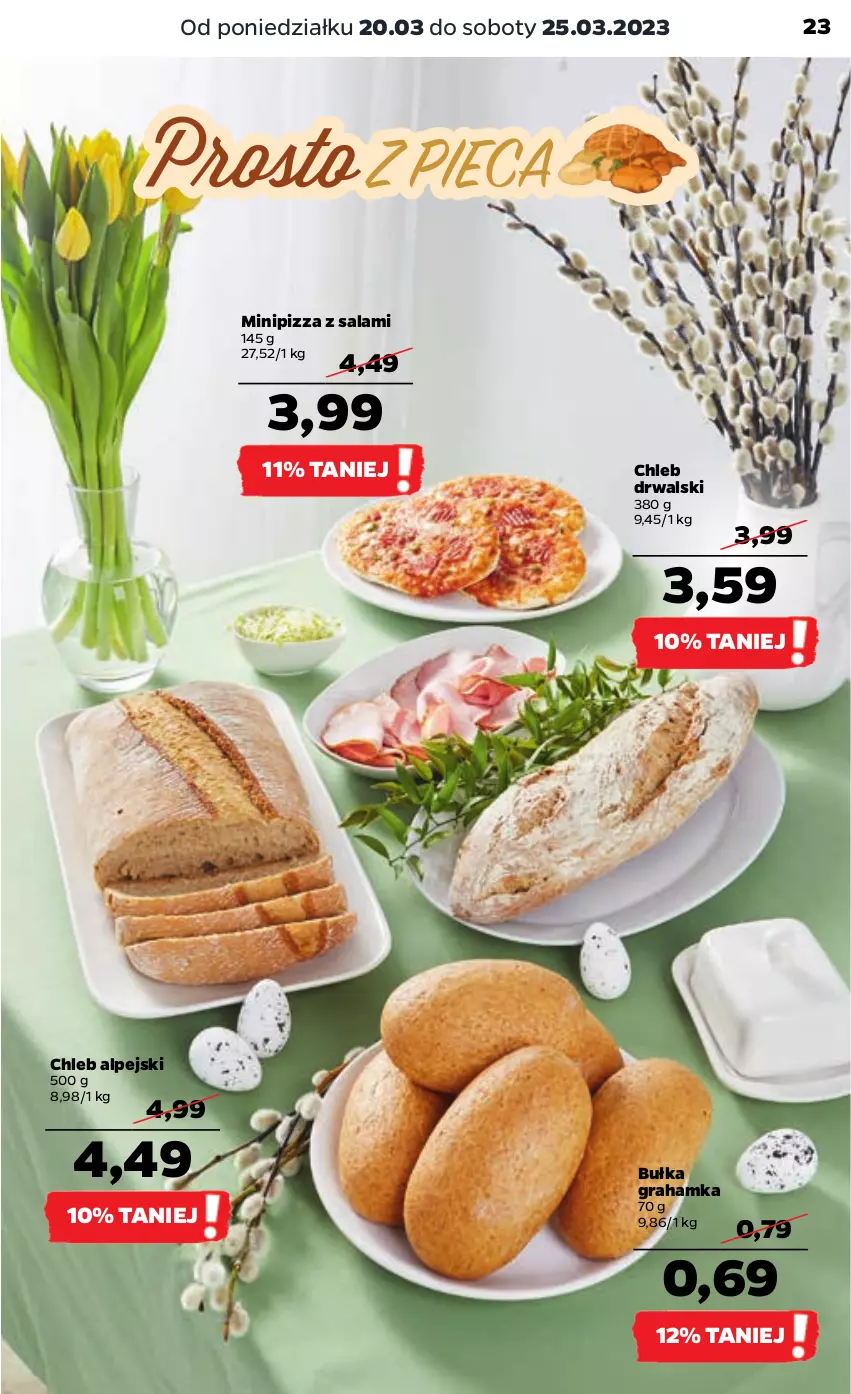 Gazetka promocyjna Netto - Artykuły spożywcze - ważna 20.03 do 25.03.2023 - strona 23 - produkty: Bułka, Bułka grahamka, Chleb, Gra, Pizza, Salami