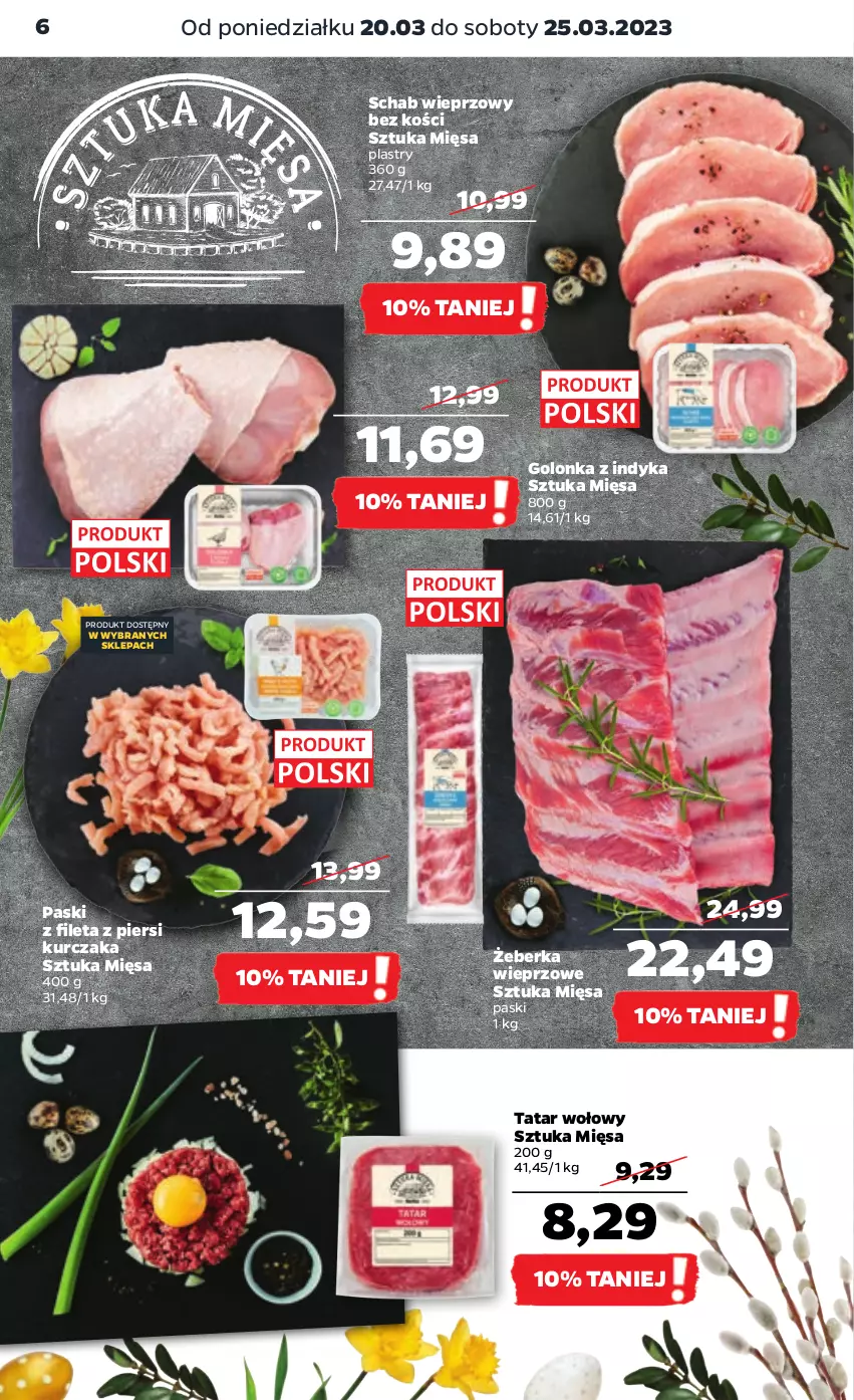 Gazetka promocyjna Netto - Artykuły spożywcze - ważna 20.03 do 25.03.2023 - strona 6 - produkty: Golonka z indyka, Kurczak, Schab wieprzowy, Tatar wołowy