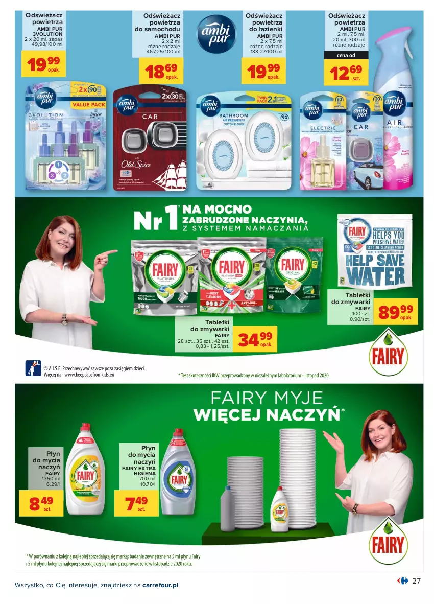 Gazetka promocyjna Carrefour - Gazetka Carrefour - ważna 28.06 do 10.07.2021 - strona 27 - produkty: Ambi Pur, Do mycia naczyń, Fa, Fairy, Odświeżacz powietrza, Płyn do mycia, Płyn do mycia naczyń, Pur, Tablet, Tabletki do zmywarki, Zmywarki